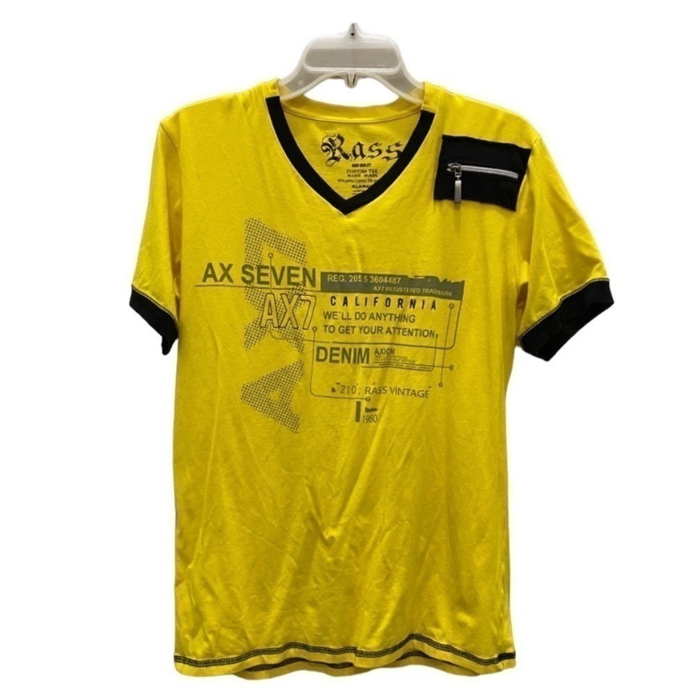 Rass Men Yellow Custom Tee Hand Made